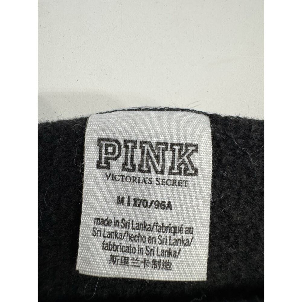 PINK Victorias Secret Black White Everyday Lounge Off The Shoulder Sweater Sz M - Picture 2 of 5